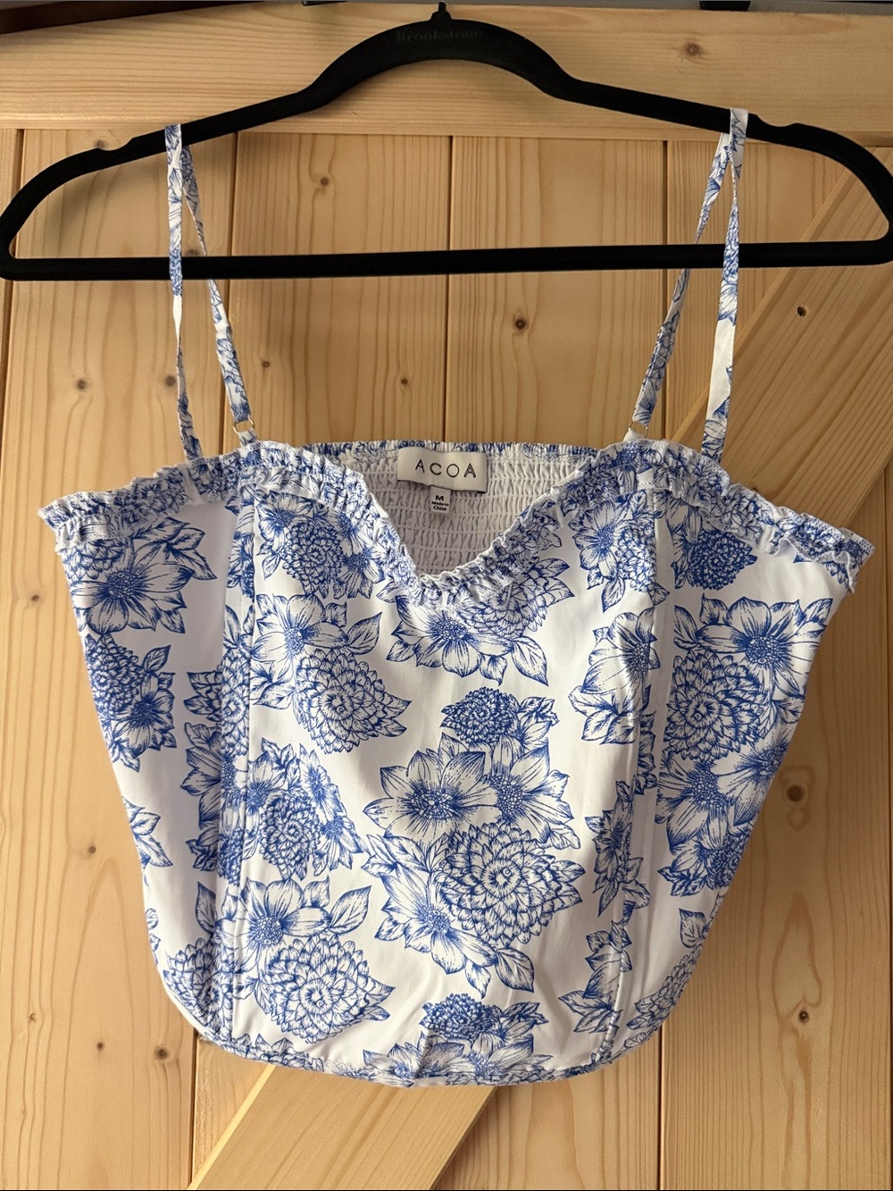 ACOA White Cami with Blue Floral Print